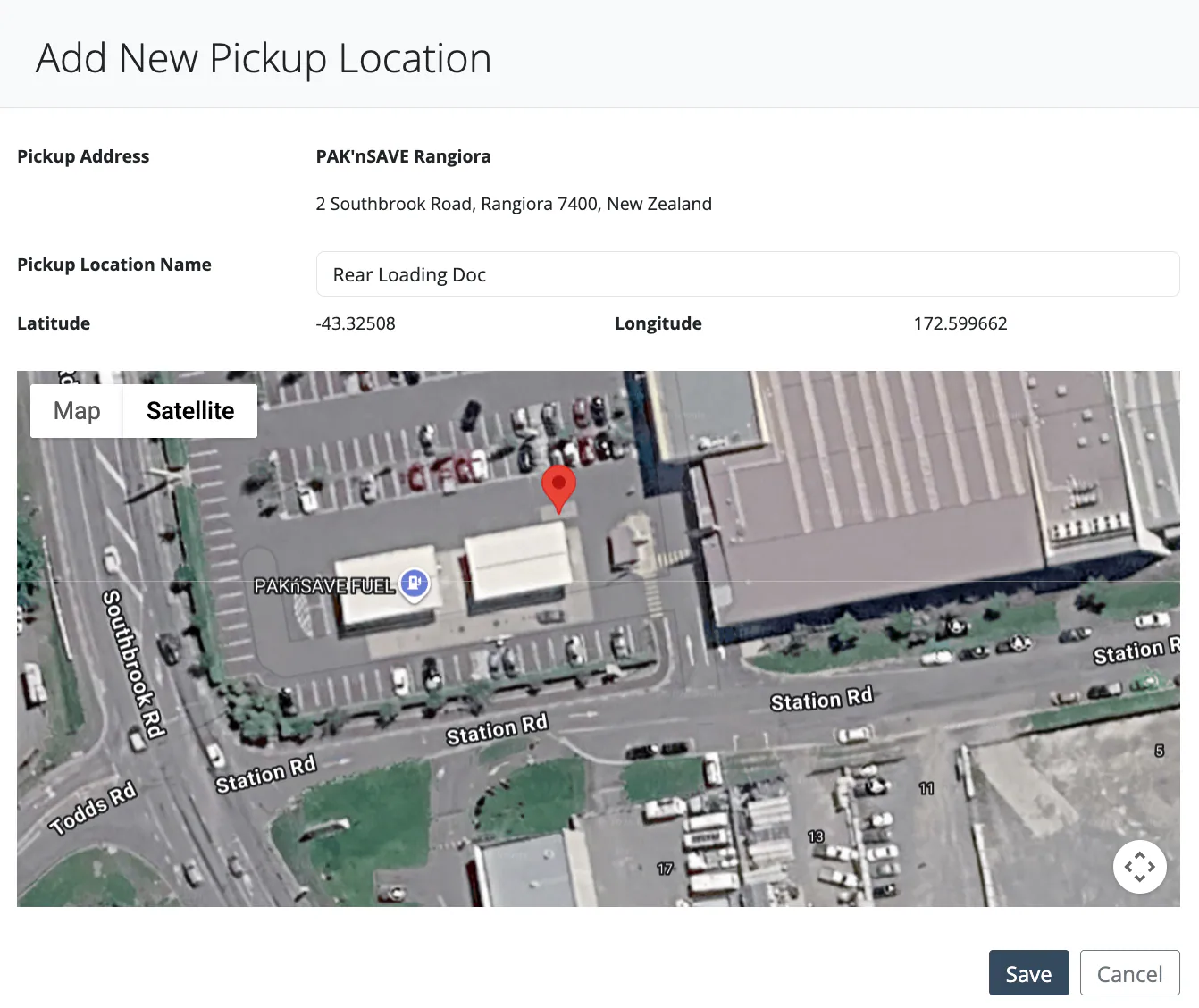 TRIFECTA Pin Drop showing an exact delivery location on a map