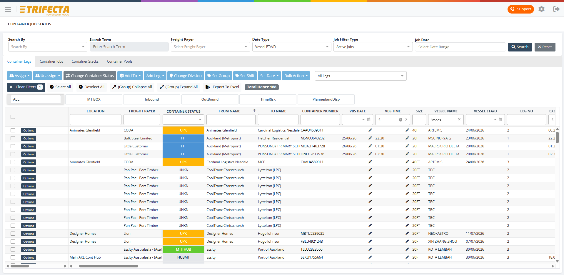 TRIFECTA container freight platform overview